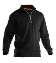 Afbeeldingen van JOBMAN 5401 HALFZIP SWEATSHIRT ZWART/ZWART S