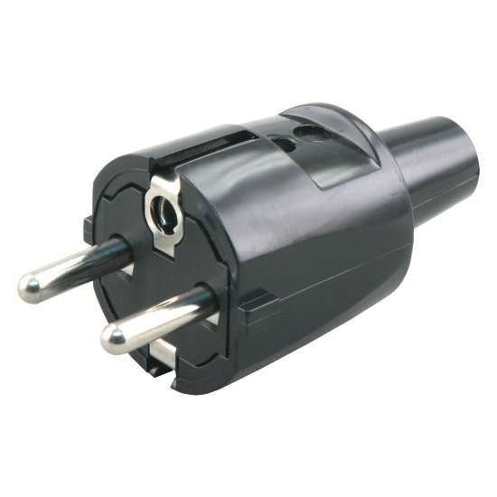 Afbeeldingen van Q-Link® Stekker ra pvc 10/16a zwart