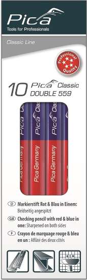 Afbeeldingen van Pica 10st 559 Dubbel potlood rood/blauw 17,5c
