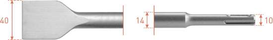 Afbeeldingen van SDS-plus spadebeitel, 40x250 (vpe 1)