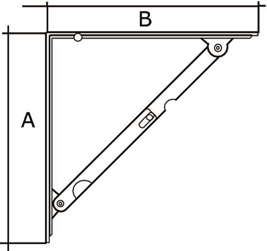 Afbeeldingen van Plankdrager opvouwbaar / 300x300 mm / staal w