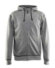 Afbeeldingen van HOODED SWEATSHIRT MET RITS GRIJS MELEE M 3398