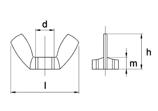 Afbeeldingen van Vleugelmoer Am.M. A2 M 10 - 100