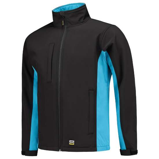 Afbeeldingen van SOFTSHELL BICOLOR BLACKTURQUOISE XXL