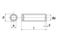 Afbeeldingen van Schroef Din 916 45H EV M6 X 6 - 200