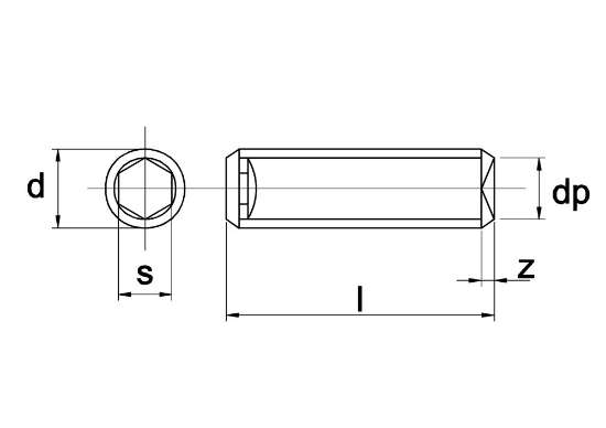 Afbeeldingen van Schroef Din 916 45H EV M6 X 6 - 200