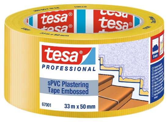 Afbeeldingen van Tesa plastering tape 67001 33mtr x 50mm geel