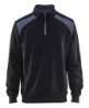 Afbeeldingen van Sweatshirt bi-colour met halve rits L Zwart/G