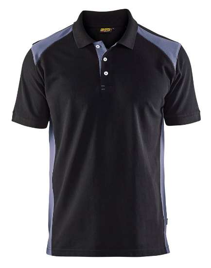 Afbeeldingen van Poloshirt piqué L Zwart/Grijs