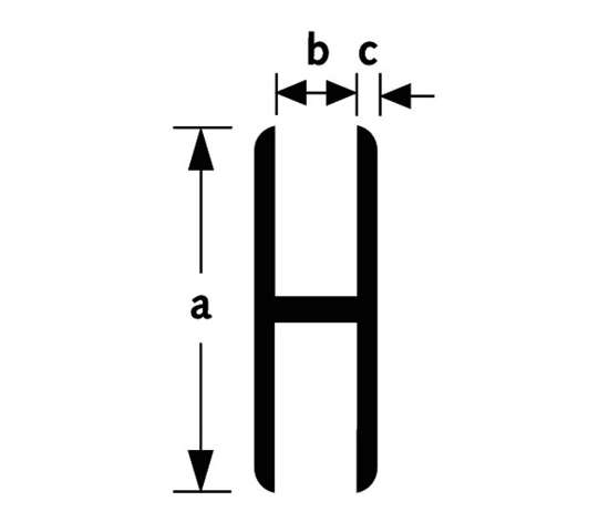 Afbeeldingen van H-profiel/lkoppel nr.7 30x7x1,5mm 2