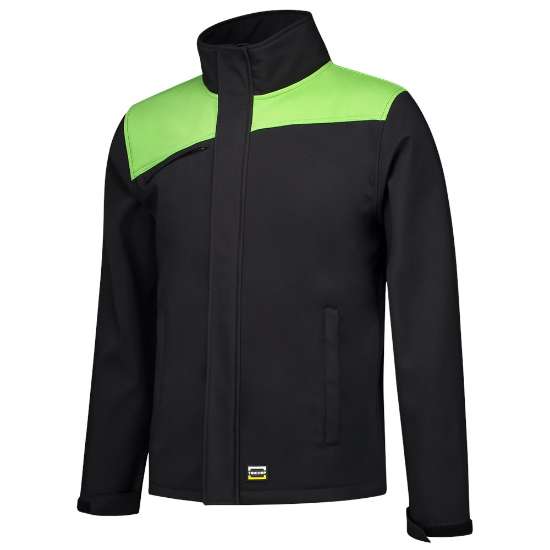 Afbeeldingen van SOFTSHELL BICOLOR NADEN BLACKLIME M