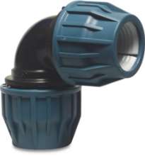 Afbeeldingen van Jason Knie 90° PP 16 mm knel 16bar zwart/blau
