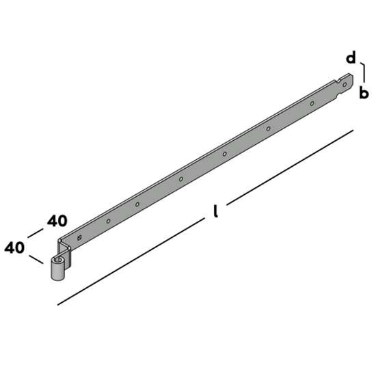 Afbeeldingen van GB Bochtheng voor pen Ø16 950 45x6 EV
