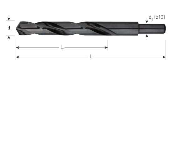 Afbeeldingen van HSS-R spiraalboor, DIN 338, type N, d2=13, ø2