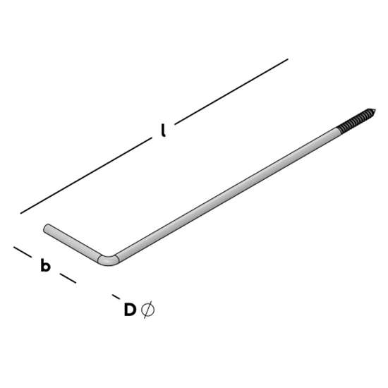 Afbeeldingen van GB Kozijnanker 250x60 Ø6 VD