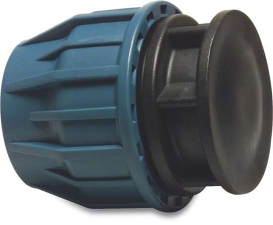 Afbeeldingen van Jason Eindkap PP 20 mm knel 16bar zwart/blauw