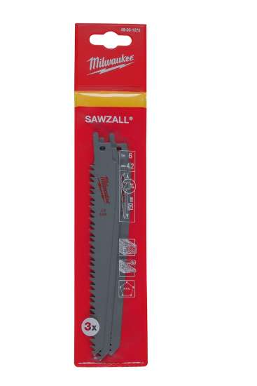 Afbeeldingen van Milwaukee Reciprozaagblad 150 x 6 Tpi - 3 pcs