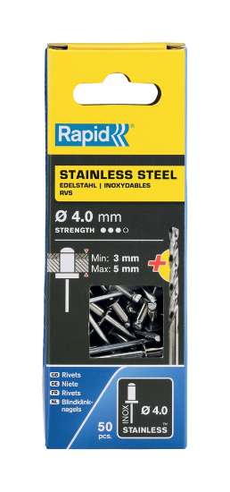Afbeeldingen van Rapid Blindklinknagels RVS Ø 4 x 8 mm incl. B
