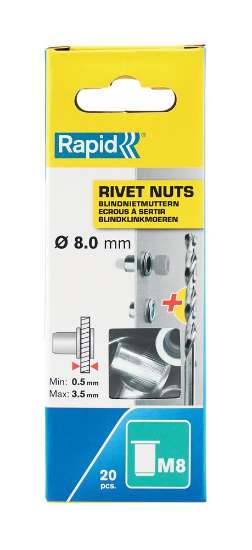 Afbeeldingen van Rapid Blindklinkmoeren M8 incl. Boor 20 st.,