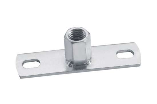 Afbeeldingen van Muurplaat + M8-moer B=19 L=69 (slobgat 6,5x9,
