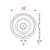 Afbeeldingen van Drukverdeelplaat rond 70x1mm gat=6 normale ko