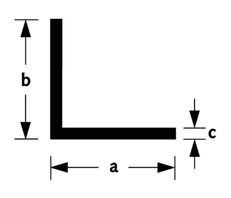 Afbeeldingen van Hoekprofiel aluminium brute 25x25x2mm 200cm