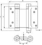 Afbeeldingen van Bommerscharnier dubbel 29/075mm zwart gelakt