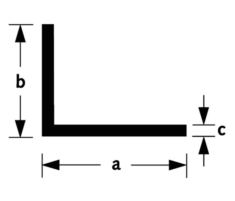 Afbeeldingen van Hoekprofiel ongelijkzijdig aluminium brute 40x20x2mm 100cm