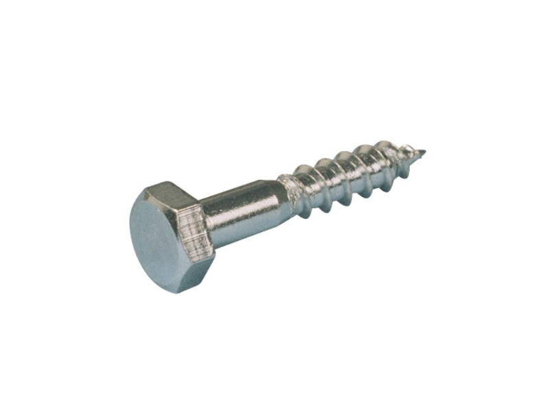 Afbeeldingen van 6 x 50 Houtdraadbouten, staal verzinkt