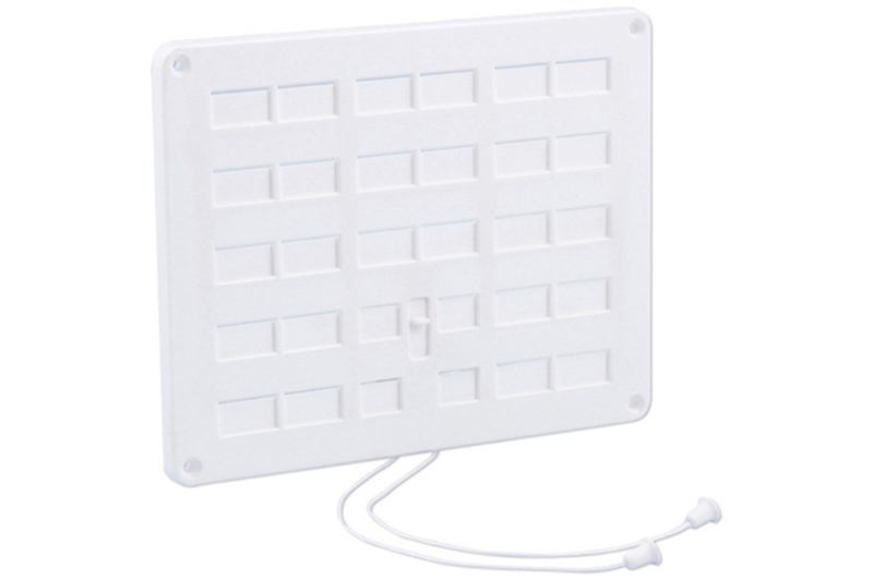 Afbeeldingen van Afsluitbaar ventilatierooster 250x200mm PS, kunststof wit