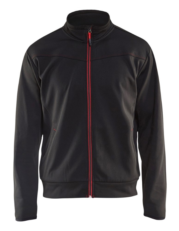 Afbeeldingen van Blåkläder/Service sweatshirt met rits/3362/Zwart/Rood/M