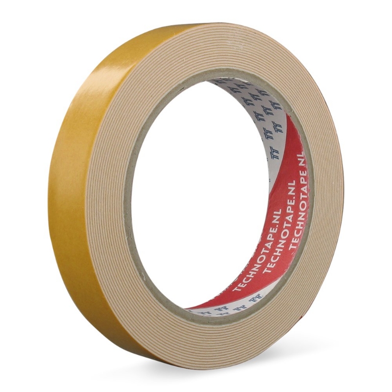 Afbeeldingen van Dubbelzijdig tape PE Foam | 27101 | 0,8 mm dik Wit 19 mm x 5 m TT-Compact®