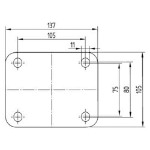 Afbeeldingen van ZWENKWIEL MET PLAAT + REM ZWART 160MM MAX. 13