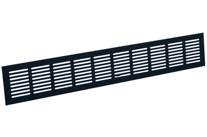 Afbeeldingen van Plintrooster 500x80mm aluminium zwart