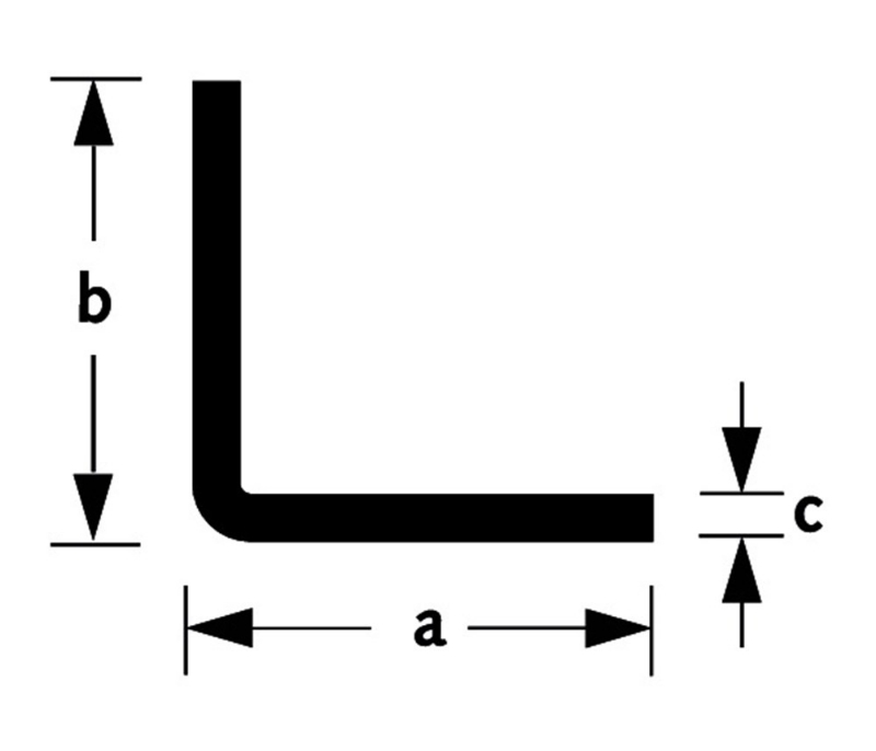 Afbeeldingen van Hoekprofiel staal gelakt koudgewalst 20x20x1,5mm 100cm