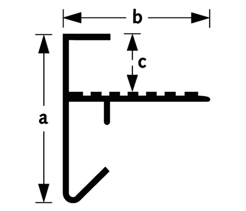 Afbeeldingen van Daktrim d45 aluminium brute geribbeld 35x44x8,9mm 200cm
