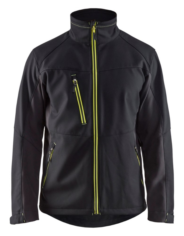 Afbeeldingen van Blåkläder/Softshell Jack/4950/Zwart/High Vis Geel/L