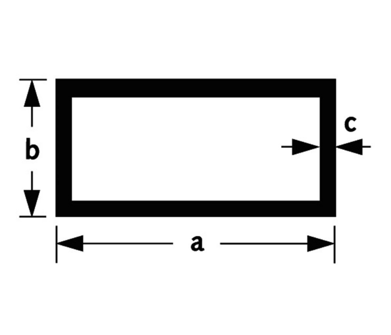 Afbeeldingen van Buis rechthoekig aluminium brute 40x20x2mm 100cm