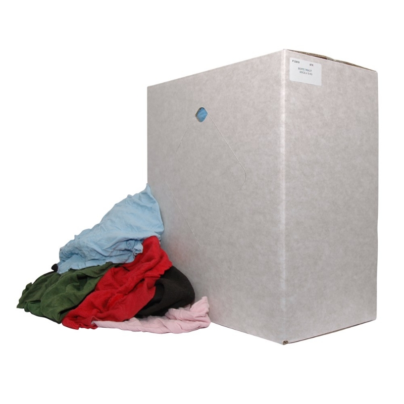 Afbeeldingen van BTR - bonte tricot poetslappen gesneden Doos a 10 kg