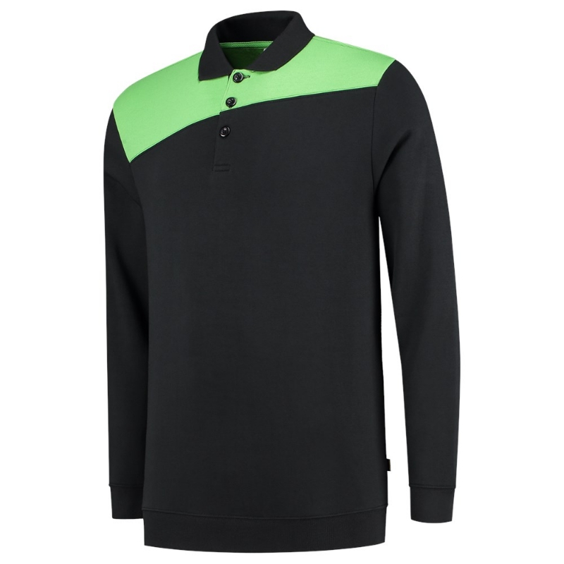 Afbeeldingen van POLOSWEATER BLACKLIME XL