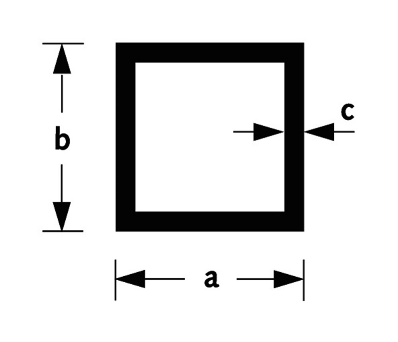 Afbeeldingen van Buis vierkant aluminium brute 20x20x1,5mm 200cm