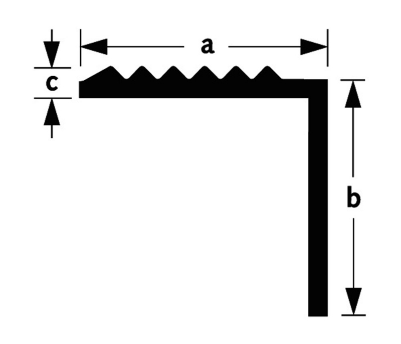Afbeeldingen van Trapkant aluminium zilver geanodiseerd 19x19x2mm 100cm