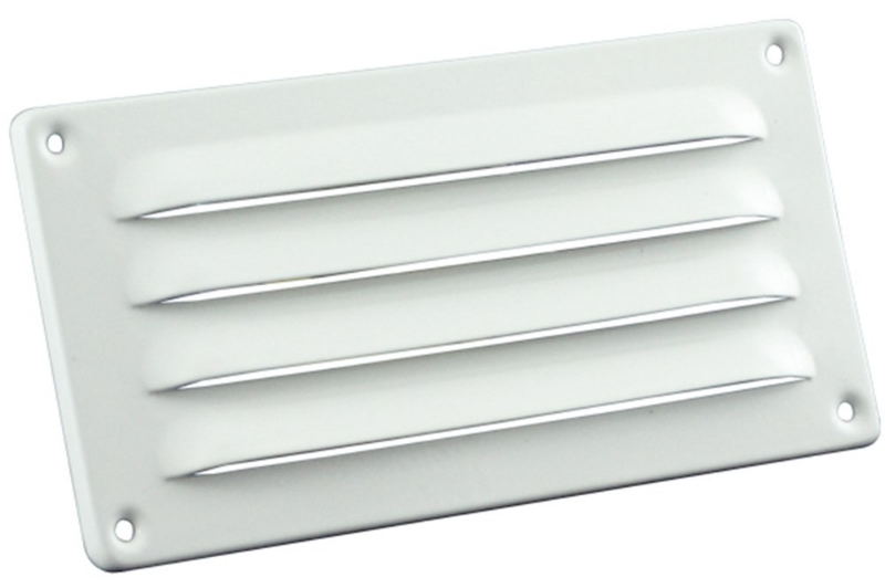 Afbeeldingen van Schoepenrooster 180x90mm aluminium wit