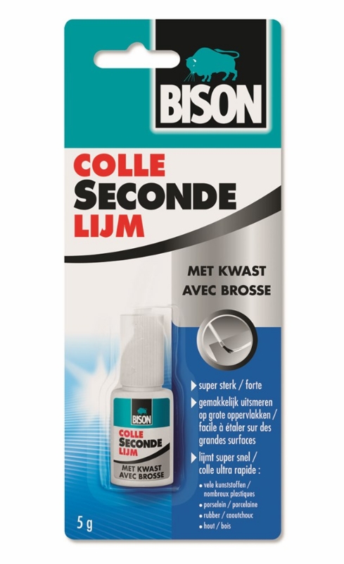 Afbeeldingen van Bison Secondelijm met Kwast Blister 5 g NL/FR