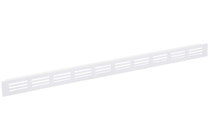 Afbeeldingen van Plintrooster 500x30mm aluminium wit