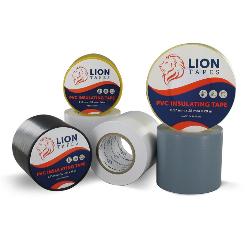 Afbeeldingen van Isolatietape Lionbrand Grijs 50 mm x 10 m x 150µ