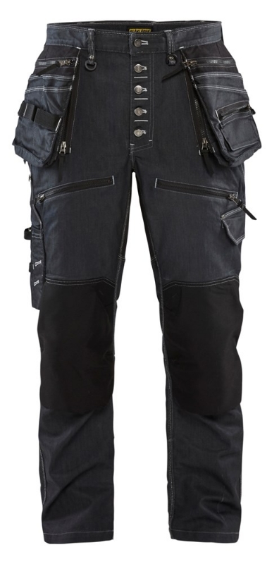 Afbeeldingen van Blåkläder/Baggy denim stretch X1900/1999/Marineblauw/Zwart/C56