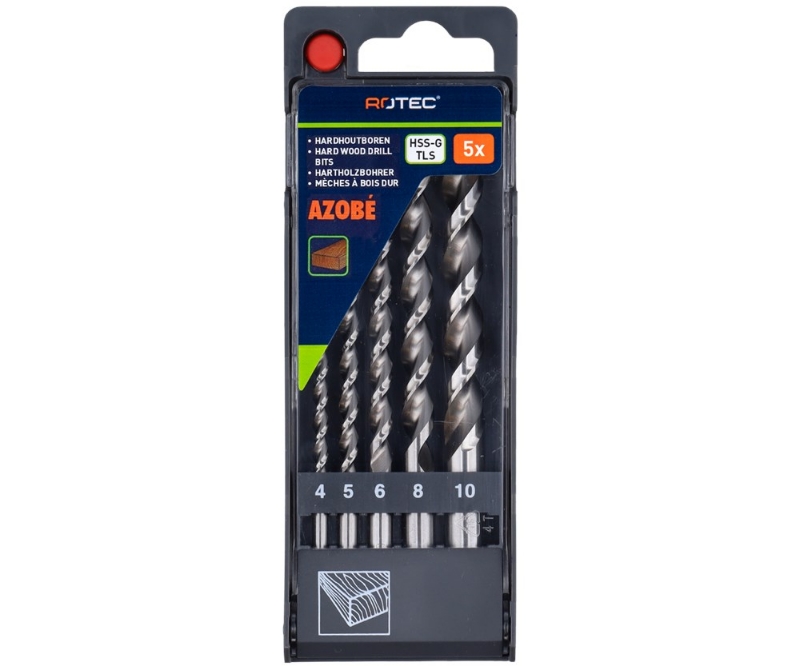 Afbeeldingen van Houtspiraalborenset '262', DIN 338, TLS, 5-dlg, ø4-10