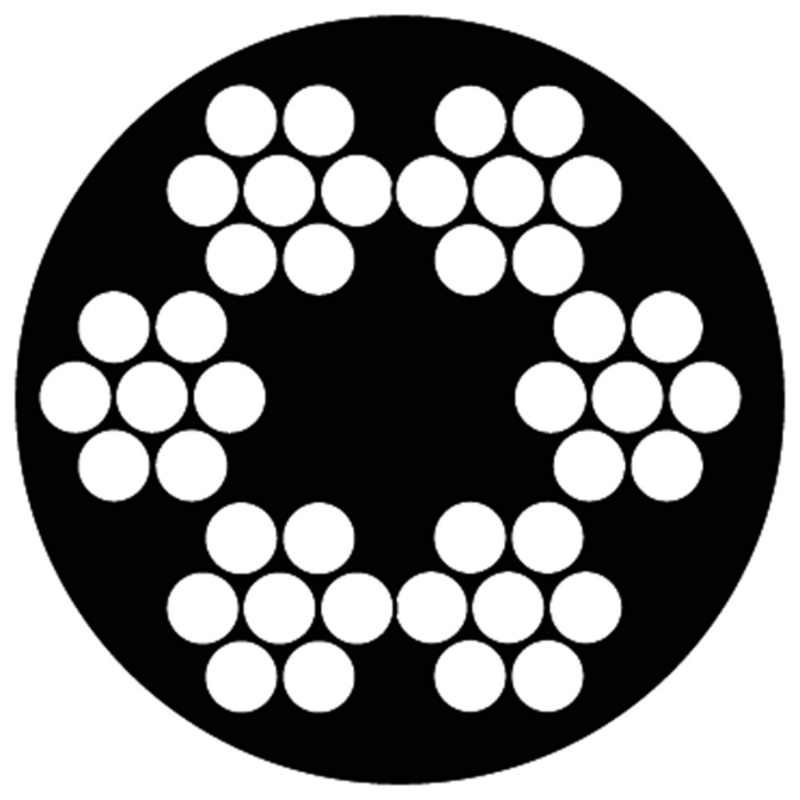 Afbeeldingen van Staalkabel 1,5/2,5mm / 6x7+1TWK 1,5 / PVC tra