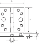 Afbeeldingen van Kogellagerscharnier / 3 mm / rechte hoeken /